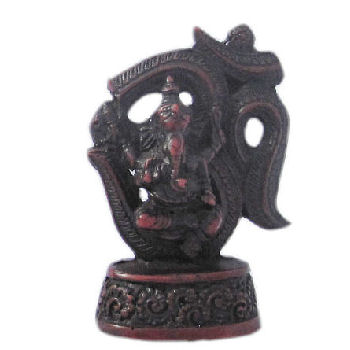 Ganesh Statue on OM Symbol Red RG-075A